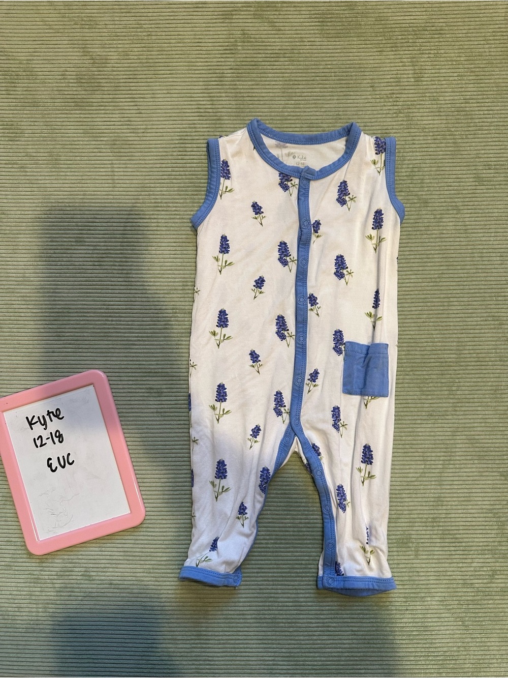 Kyte BABY Periwinkle Bluebell Sleeveless Snap Romper